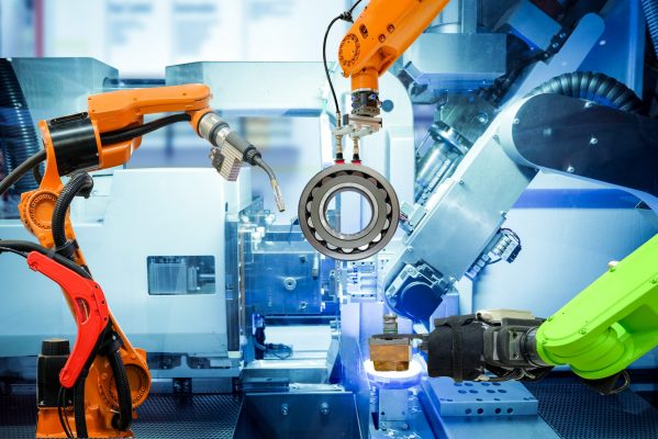 Industrial robotic working on smart factory
